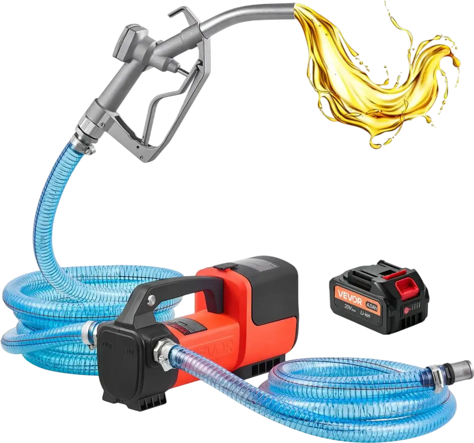 Vevor Fuel Transfer Pump Battery-Powered 12 GPM Portable Diesel Pump Kit New