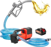 VEVOR Fuel Transfer Pump Battery Powered 12 GPM Portable Diesel Pump Kit, for Diesel Kerosene Fueling on Farm Boat Truck Tractor, 4.0Ah Battery, 1/4 HP Motor, with Manual Fuel Nozzle, Discharge Hose