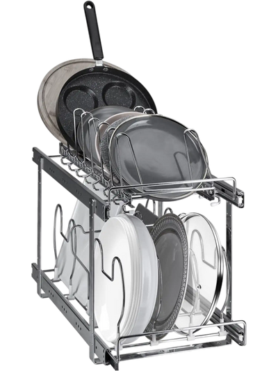 Vevor Pan and Pot Rack 2-Tier Expandable Pull-Out Under Cabinet Organizer 12