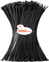 VEVOR 1000 Pack Cable Zip Ties, 12-inch Heavy Duty Cable Wire Ties with 50LBS High Tensile Strength, Multi-Purpose Self-Locking Nylon Tie Wraps, Heat & Cold Resistant for Indoor and Outdoor Use