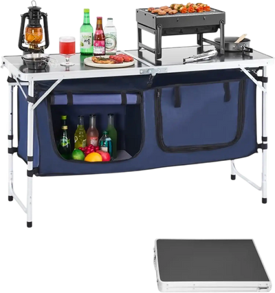 Vevor Camping Kitchen Table Folding Portable Cook Station 47