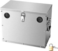 VEVOR Battery Box, Group 24/31 Trolling Motor Battery Box, Marine Batteries Case with Lock, Handles and Rubber-Grommet Cable Holes, Stainless Steel Shell, Suitable for Cars, Boats & Trolling Motors