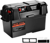 VEVOR Battery Box, Group 24/27 Trolling Motor Battery Box, 12V/24V Marine Batteries Case with PP Shell and Dual Straps, Smart Batteries Case, Suitable for Trolling Motor, Marine,RV & Solar Panel