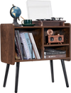 VEVOR Record Player Stand, Turntable Stand Holds Up to 100 Albums, Vintage Vinyl Record Cabinet with Removable Shelves, Record Player Table with Adjustable Height for Living Room, Bedroom, Brown