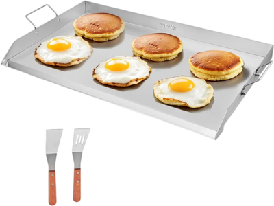 VEVOR Stainless Steel Griddle, 36x22 inch Universal Flat Top Rectangular Plate, Gas Grill Griddle for BBQ Grill, Teppanyaki, Portable Family Cookware with Handle, for Camping Tailgating Party