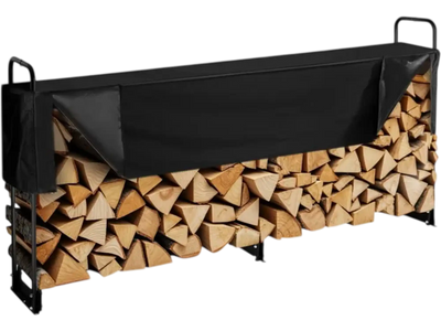 Vevor Firewood Rack Outdoor Firewood Holder with Waterproof Cover 101 x 14 x 46