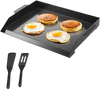 VEVOR Carbon Steel Griddle, 20x16 inch Universal Flat Top Rectangular Plate, Gas Grill Griddle for BBQ Grill, Teppanyaki, Portable Family Cookware, for Camping Tailgating Party, Black