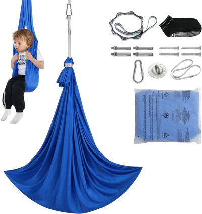 Vevor Sensory Swing Kids Therapy Hammock 3.1 Yards Blue New