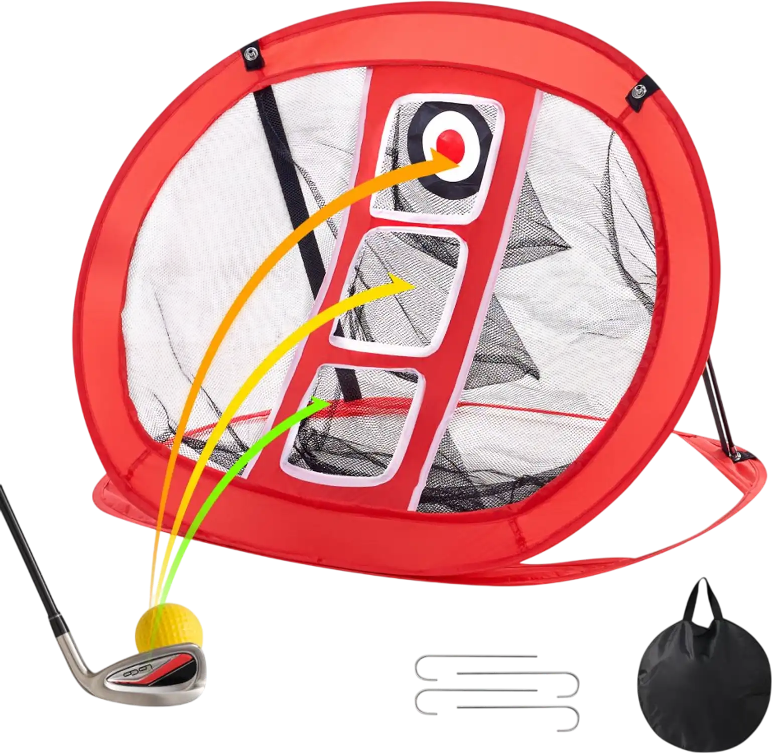 Vevor Golf Chipping Net Pop-Up Practice Net with Target and Carry Bag Red New