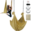 VEVOR Aerial Yoga Hammock & Swing, 4.4 Yards, Aerial Yoga Starter Kit with 100gsm Nylon Fabric, Full Rigging Hardware & Easy Set-up Guide, Antigravity Flying for All Levels Fitness Bodybuilding, Gold