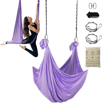 Vevor Aerial Yoga Hammock & Swing 4.4 Yards Purple Starter Kit New