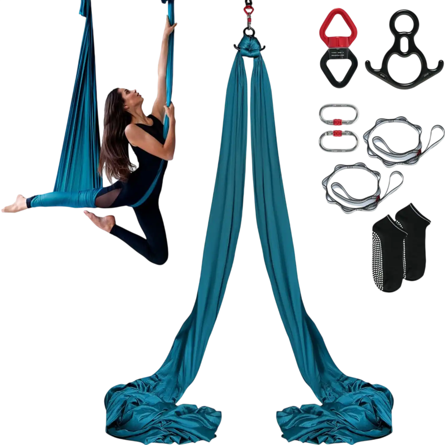 Vevor Aerial Yoga Hammock 8.7 Yards Swing Kit Green New