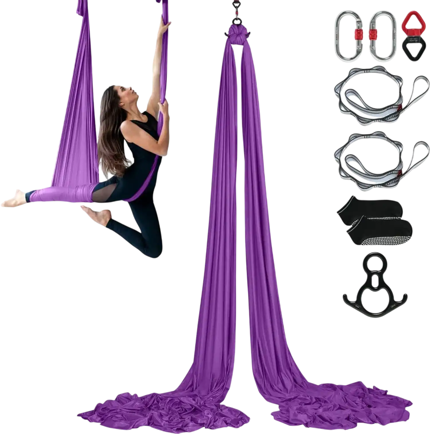 Vevor Aerial Yoga Hammock 8.7 Yards Purple New