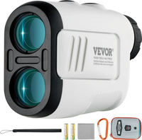 VEVOR Golf Rangefinder, 650 Yards Laser Golfing Hunting Range Finder, 6X Magnification Distance Measuring, Golfing Accessory with High-Precision Flag Lock, Slope Switch, Continuous Scan, and Batteries