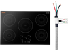 VEVOR Induction Cooktop 36in 5 Burners Built-in Electric Stove 220V 9200W, Low-Power Continuous Heating, Induction Burner for Kitchen, 9 Power Levels, LED Touch Screen, Ceramic Glass, and Child Lock