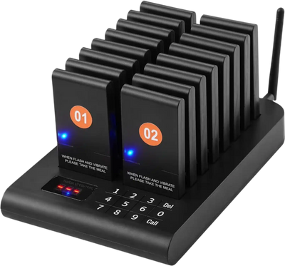 Vevor Restaurant Pager System Wireless Calling Beepers with 16 Buzzers New