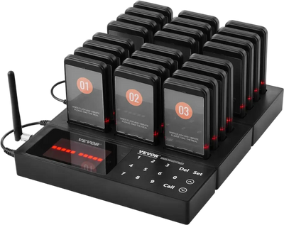 Vevor Restaurant Pager System Wireless Queue Calling Beepers 24-Piece Set New