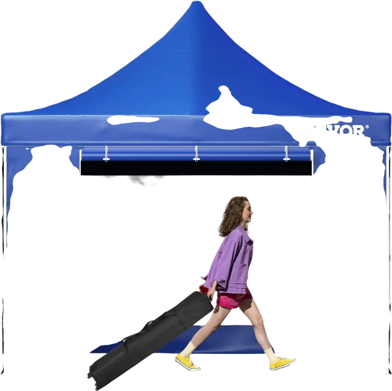 Vevor Canopy Tent 10' x 10' Pop Up Gazebo with Sidewalls Blue New