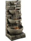 VEVOR Outdoor Water Fountain, 35.63 in Height Fountain and Waterfall, 4-Tier Floor Standing Cascading Fountains with LED Light and Pump, Block Stack Style, for Outdoor Indoor Garden, Patio & Backyard