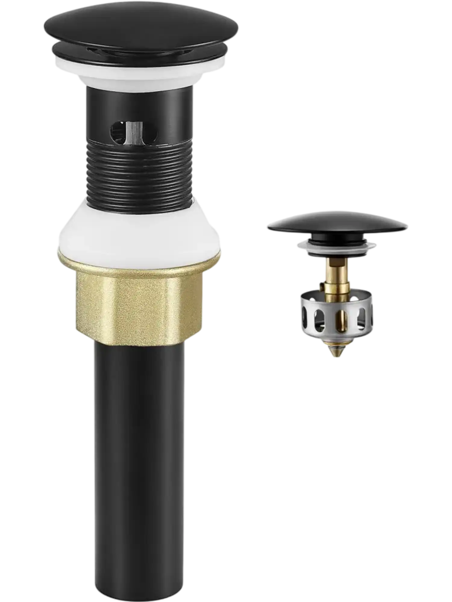 Vevor Vessel Sink Drain Bathroom Sink Drain with Overflow Matte Black New