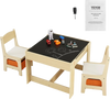 VEVOR Kids Table and Chair Set, Wooden Activity Table with Storage Space and Boxes, Kids Play Table for Toddlers Art, Craft, Reading, Learning