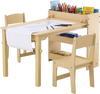 VEVOR Kids Art Table and 2 Chairs, 2-in-1 Toddler Craft and Play Activity Table, Wood Toddler Table and Chair Set with A Cabinet for Art, Craft, Reading, Learning