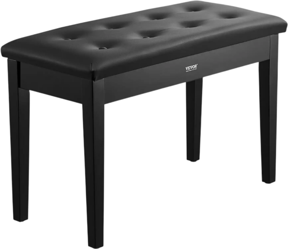 VEVOR Piano Bench, 29.5" x 14" x 19", Duet Keyboard Piano Chair with High-Density Padded Cushion, Storage Compartment for Music Books, Wooden Piano Bookcase Stool Seat, for Vanity and Living Room