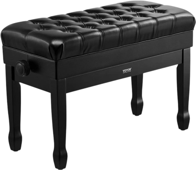Vevor Piano Bench Adjustable Duet Keyboard Chair with Storage Compartment New