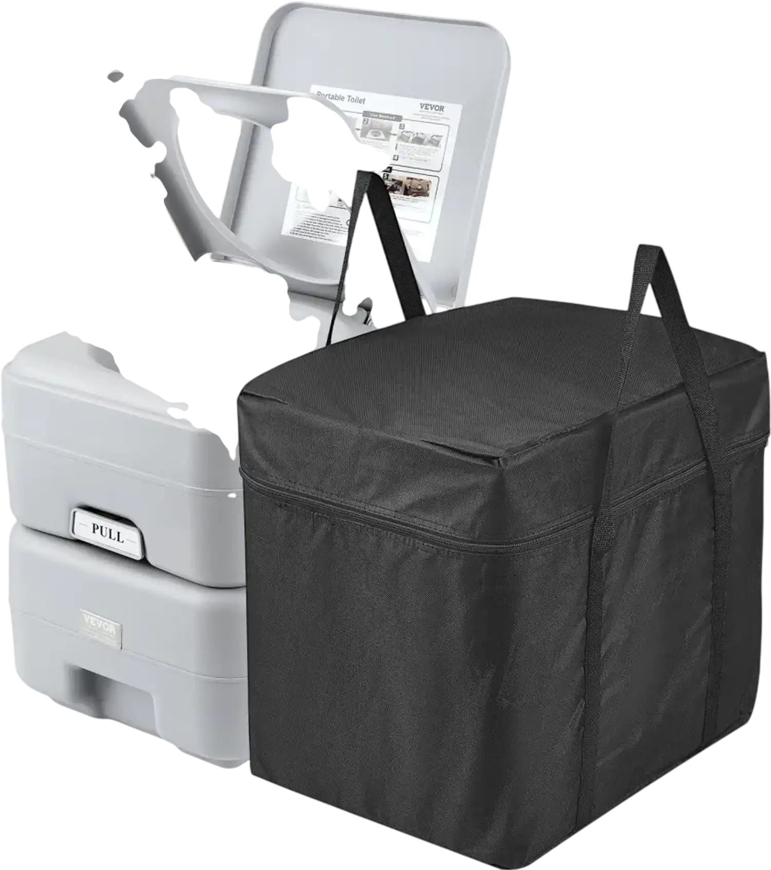 Vevor Portable Toilet Camping Porta Potty with Carry Bag 5.3 Gal Waste Tank 3.2 Gal Flush Tank New