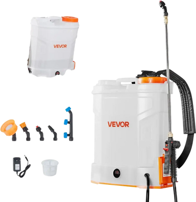VEVOR Battery Powered Backpack Sprayer, 3.2 Gal Powerful Electric Backpack Sprayer, 2 Retractable Wands & 5 Nozzles, Adjustable 0-90 PSI, 2 Hour Runtime, Portable Weed Sprayers for Yard Garden Lawn
