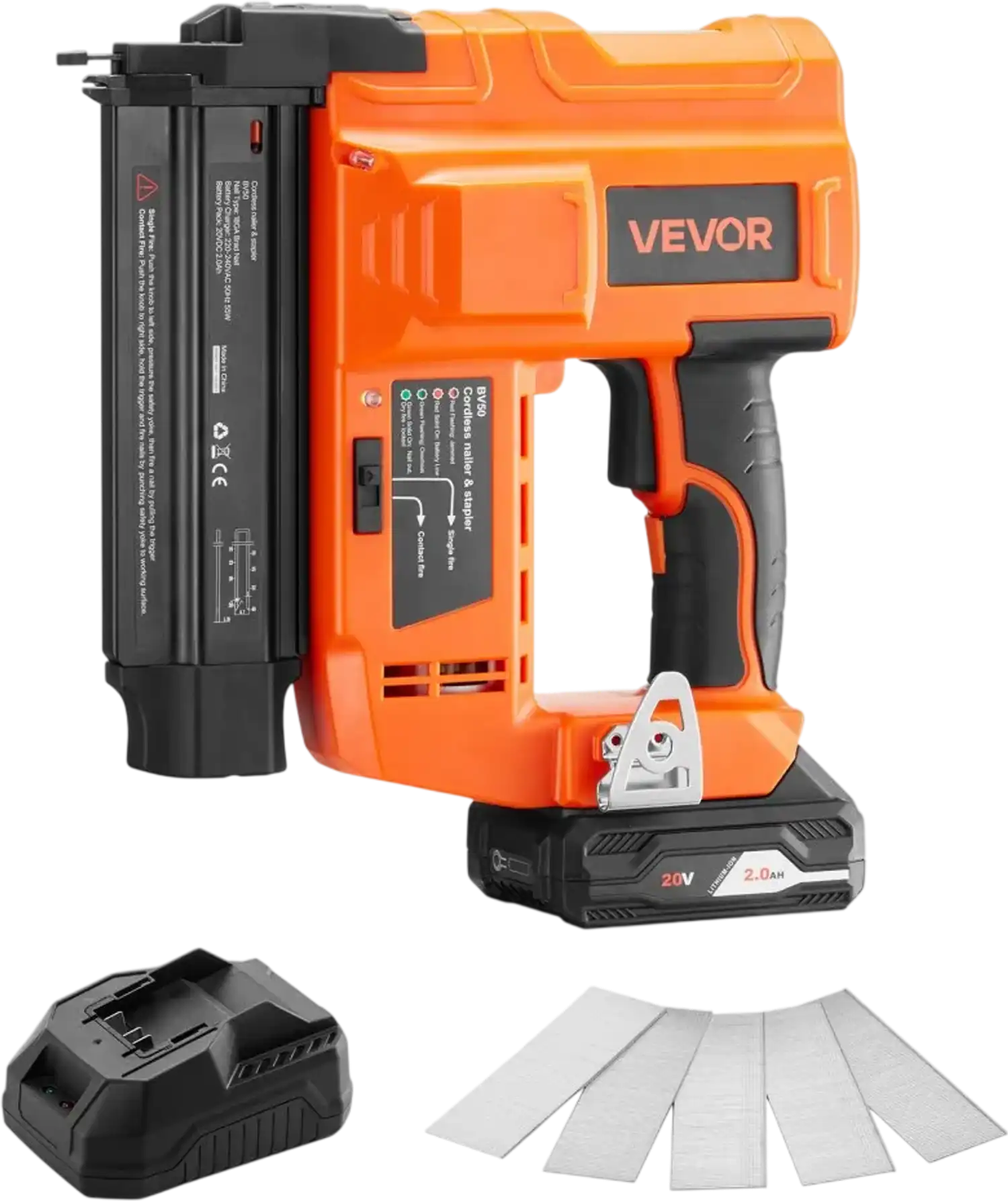Vevor Brad Nailer Cordless 18 Gauge 20V Battery Powered Nail Gun New