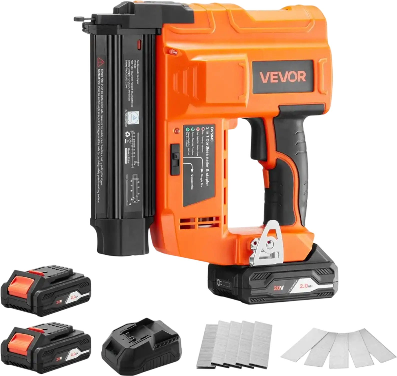 Vevor Brad Nailer 2-in-1 Cordless 18 Gauge 20V Battery Powered Nail and Staple Gun New