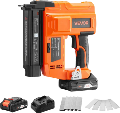 Vevor Brad Nailer 2-in-1 Cordless 18 Gauge 20V Battery Powered Nail Gun and Staple Gun New
