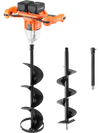 VEVOR Electric Ice Auger 40V Lithium Battery 8" 2 in 1 Cordless Earth Auger, for Ice Fishing & Gardening, Turbo High-Speed Cutting System, Cold-Resistant Post Hole Digger with Drill Bits, Orange/Black