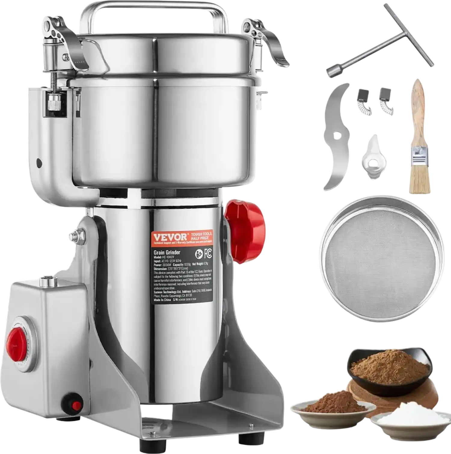 Vevor Commercial Spice Grinder 1000g 3000W Swing Type Grain Mill New
