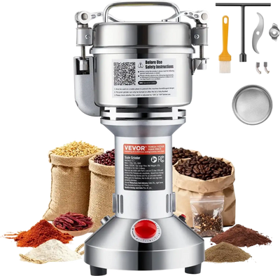 Vevor Electric Spice Grinder 300g High-Speed 1500W Stainless Steel Grain Mill New