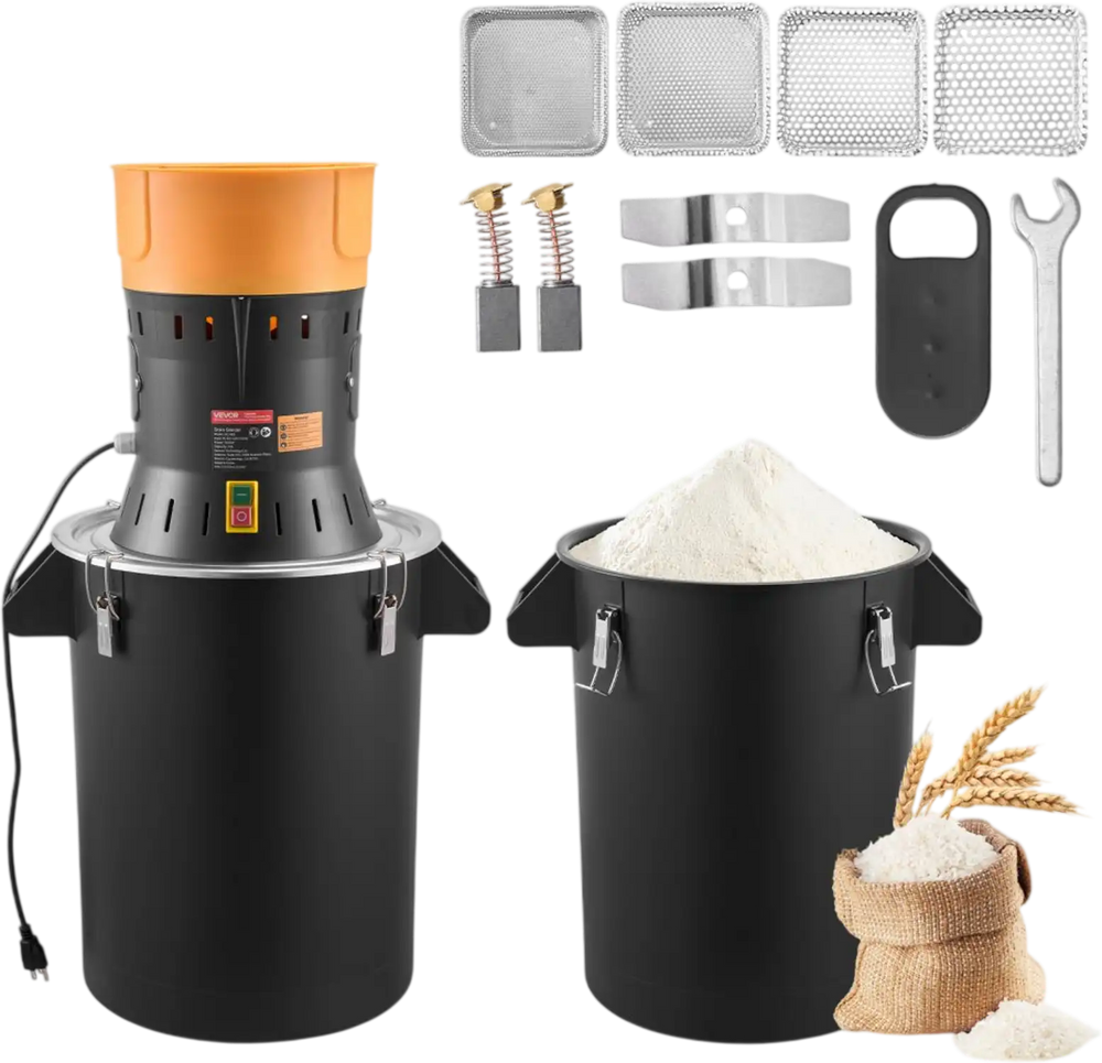 VEVOR Electric Grain Mill Grinder, 600W High Power Commercial Spice Grinder, 14 Gal Pulverizer Powder Machine with Galvanized Sharp Blades, for Dry Grains, Spices, Cereals, Coffee, Corn & Pepper