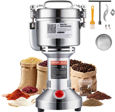 Vevor Electric Spice Grinder 750g 2000W High-Speed Stainless Steel New