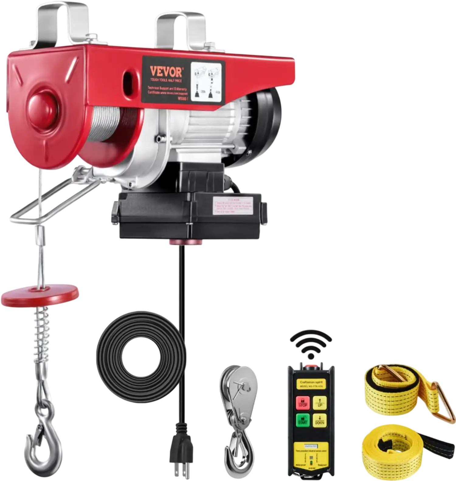 Vevor Electric Hoist Wireless Remote Control 440 lbs 110V Steel Wire Winch New