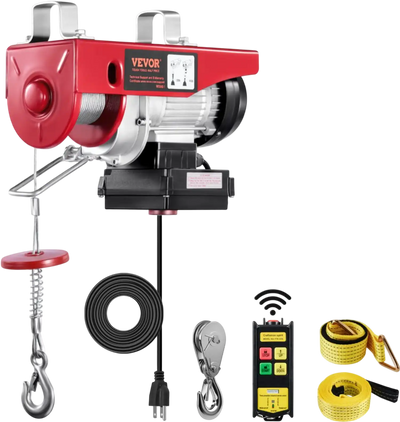 Vevor Electric Hoist Wireless Remote Control 440 lbs 110V Steel Wire Winch New