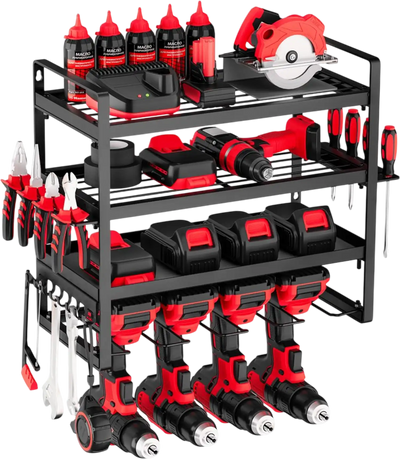 Vevor Power Tool Organizer Wall Mount 4-Layer Drill Storage Rack New