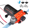 VEVOR RV Water Pump, 12V DC 6 GPM (22.7 L/min), 4-Chamber Self-Priming Diaphragm Water Pump with Automatic Pressure Switch, 70 PSI Max Pressure, On Demand for RV, Caravan, Marine, Yacht, Car Washing