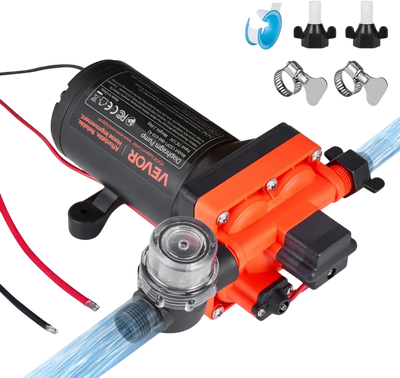 Vevor Diaphragm Water Pump 12V DC 6 GPM Self-Priming 70 PSI New
