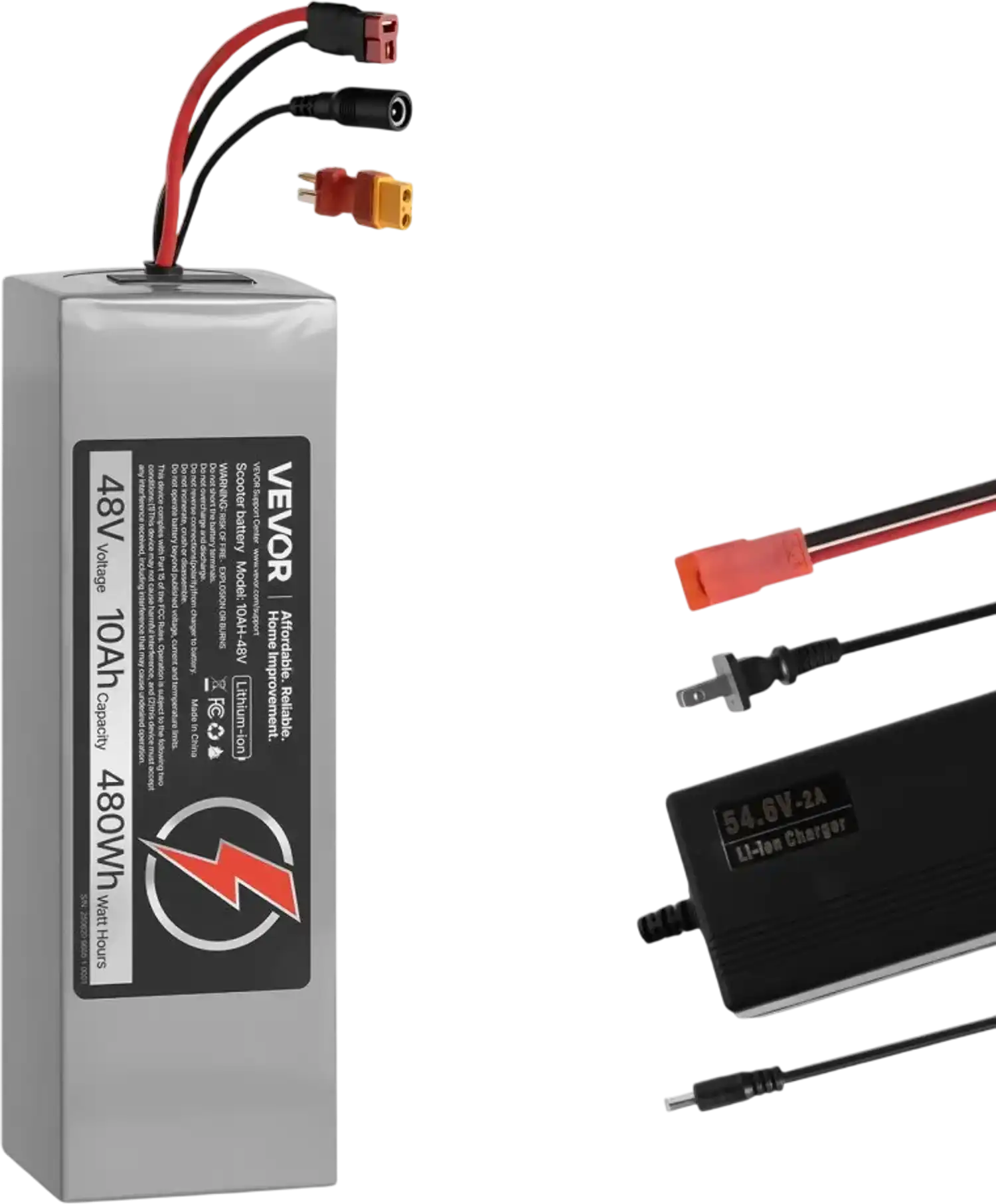 Vevor Electric Scooter Battery 48V 10Ah Lithium Battery Pack with 30A BMS New