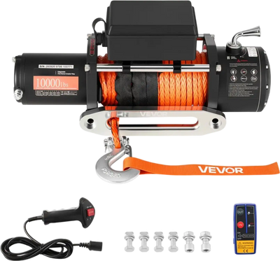 Vevor Electric Winch 10,000 lbs 12V DC Truck Winch with Synthetic Rope New