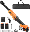 VEVOR Cordless Ratchet Wrench, 3/8 inch Drive, 230 RPM, up to 66 ft-lbs of Torque, Battery Powered Electric Ratchet Wrench Set with Two 2.0Ah Batteries, Charger, Sockets, Adaptors and Cloth Bag