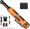 VEVOR Cordless Ratchet Wrench, 3/8 inch Drive, 230 RPM, up to 33 ft-lbs of Torque, Battery Powered Electric Ratchet Wrench Set with Two 2.0Ah Batteries, Charger, Sockets, Adaptor and Carrying Case