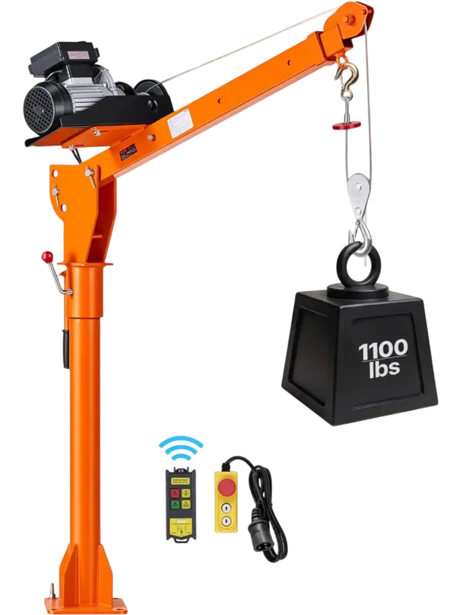 Vevor Pickup Truck Crane Electric 1100 lbs Foldable Jib Hoist New