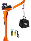 VEVOR Electric Truck Crane, 1100 lbs Pickup Truck Crane with PA800 Electric Hoist, 360° Rotating Telescopic Boom, Premium Galvanized Steel,Foldable Pickup Bed Jib Hoist for Machine Lumber Lifting