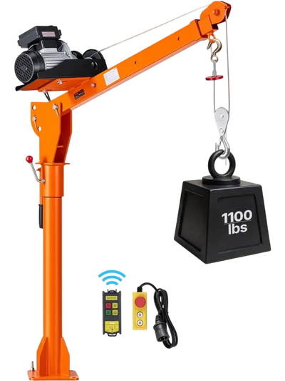 Vevor Pickup Truck Crane Electric 1100 lbs Foldable Jib Hoist New